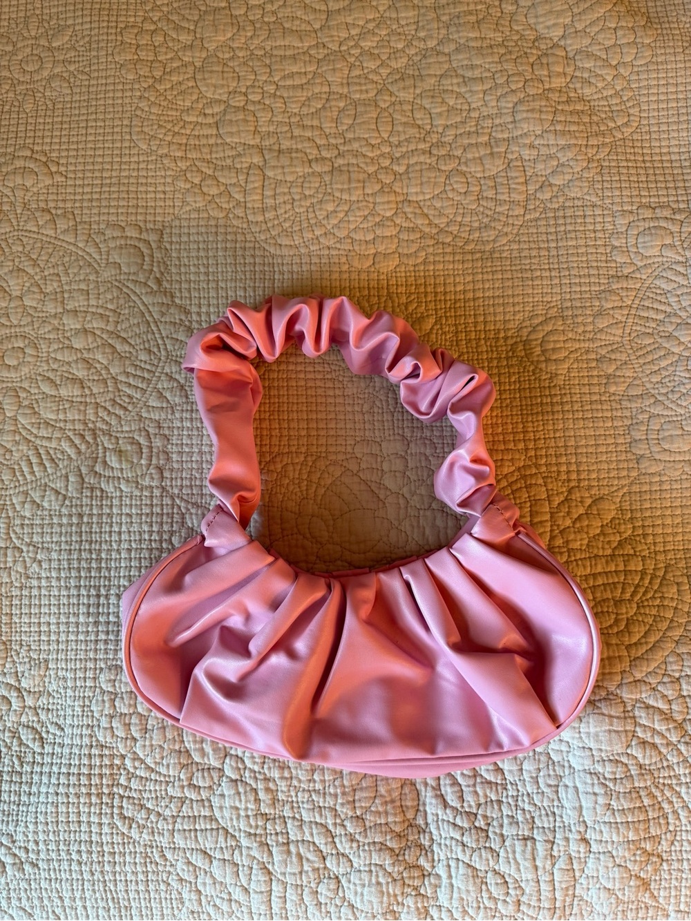 Kids Pink Scrunchie Handle Shoulder Bag